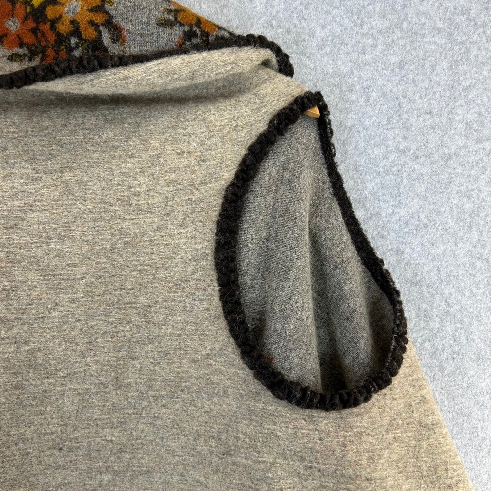 Boho Floral‎ Knit Vest Brown Neutrals Sleeveless Open Front Cardigan Womens OS - Picture 12 of 15